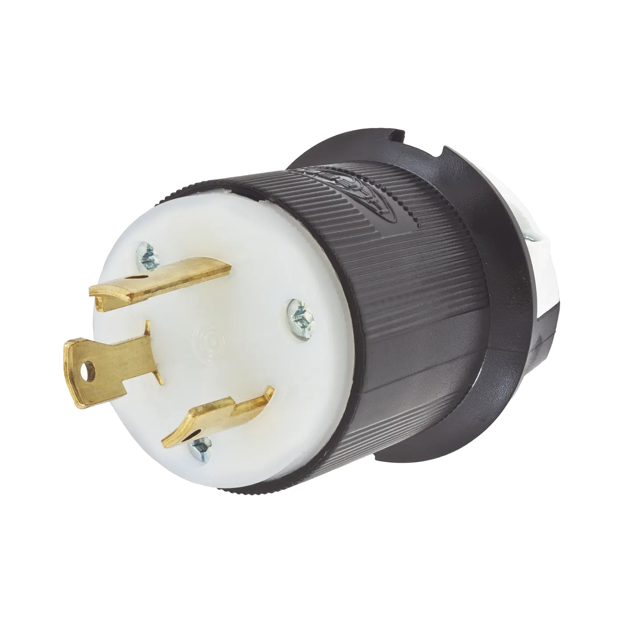 Clavija Industrial con Bloqueo de Media Vuelta / 30 A 125 V CA / 2 Polos 3 Hilos / Color Blanco y Negro / Nema L5-30P. Clavija Industrial con Bloqueo de Media Vuelta / 30 A 125 V CA / 2 Polos 3 Hilos / Color Blanco y Negro / Nema L5-30P.